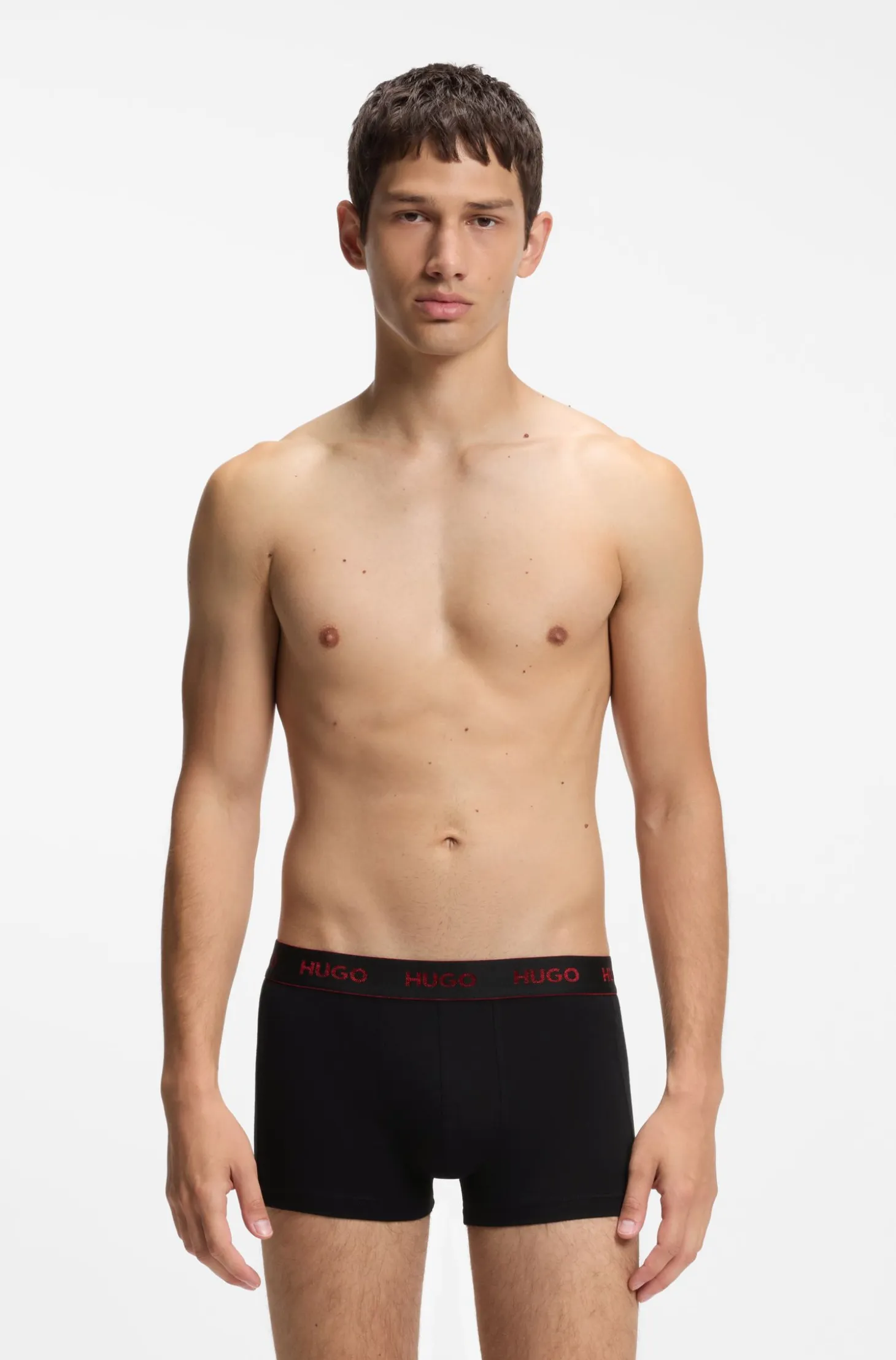 Three-pack trunks with jacquard logo waistband