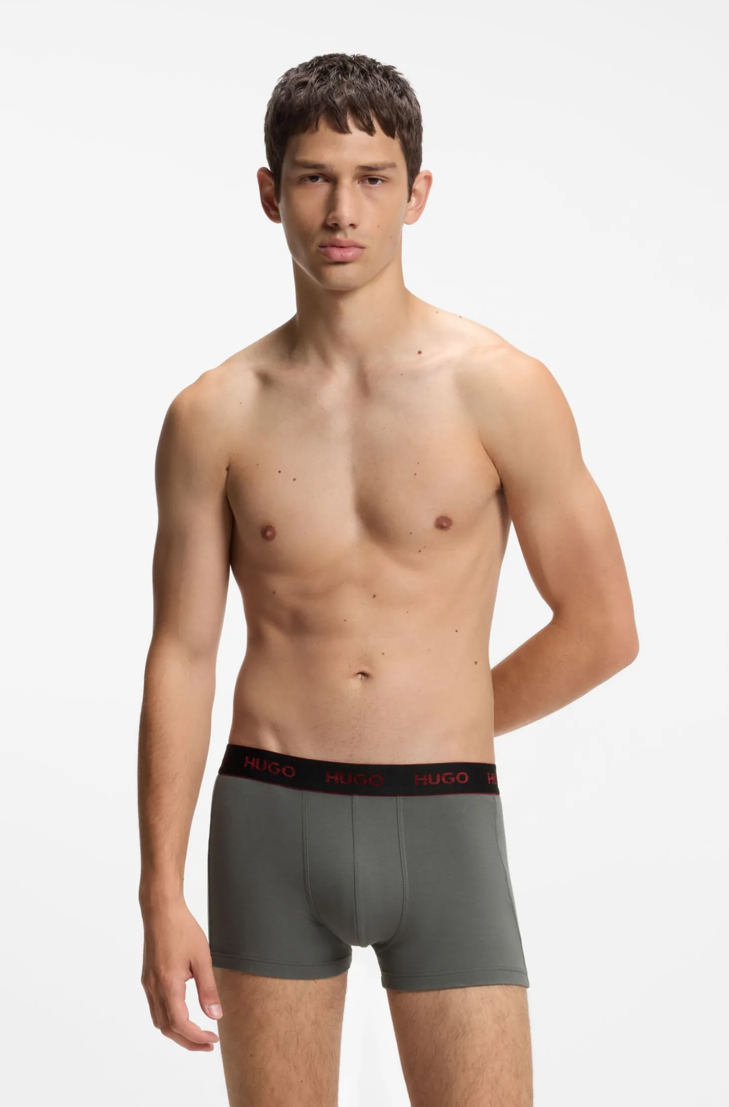 Three-pack trunks with jacquard logo waistband