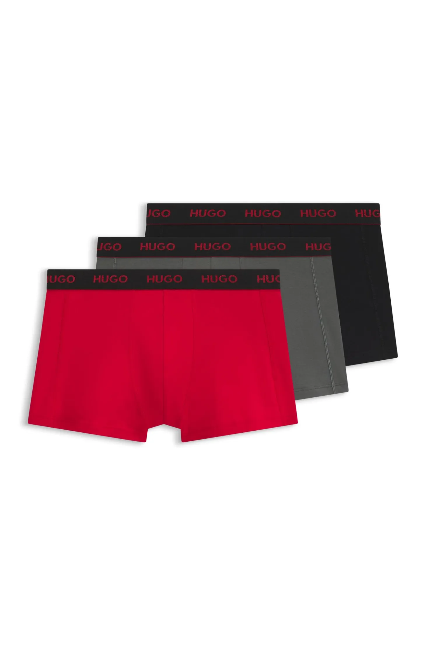 Three-pack trunks with jacquard logo waistband