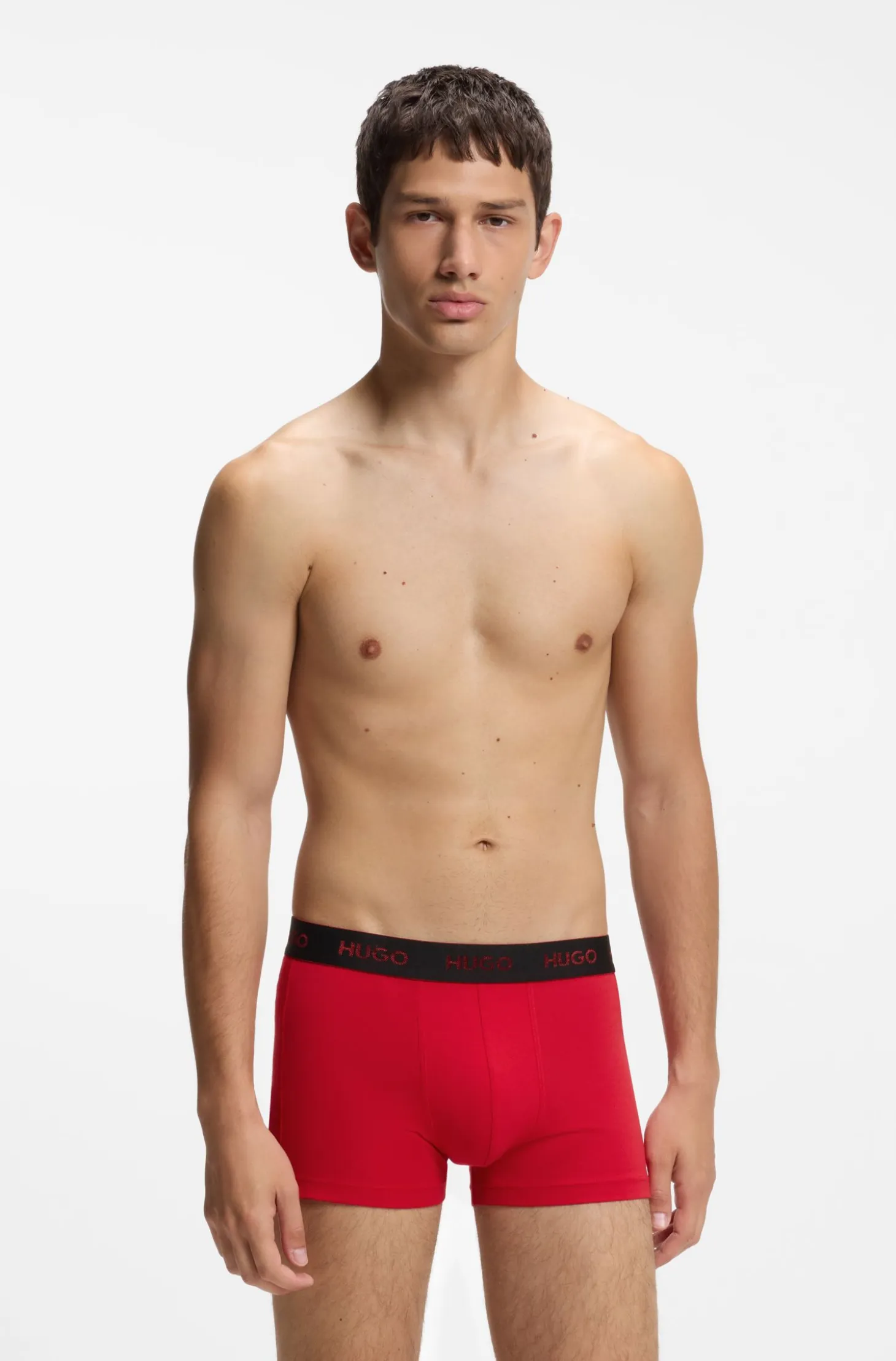 Three-pack trunks with jacquard logo waistband