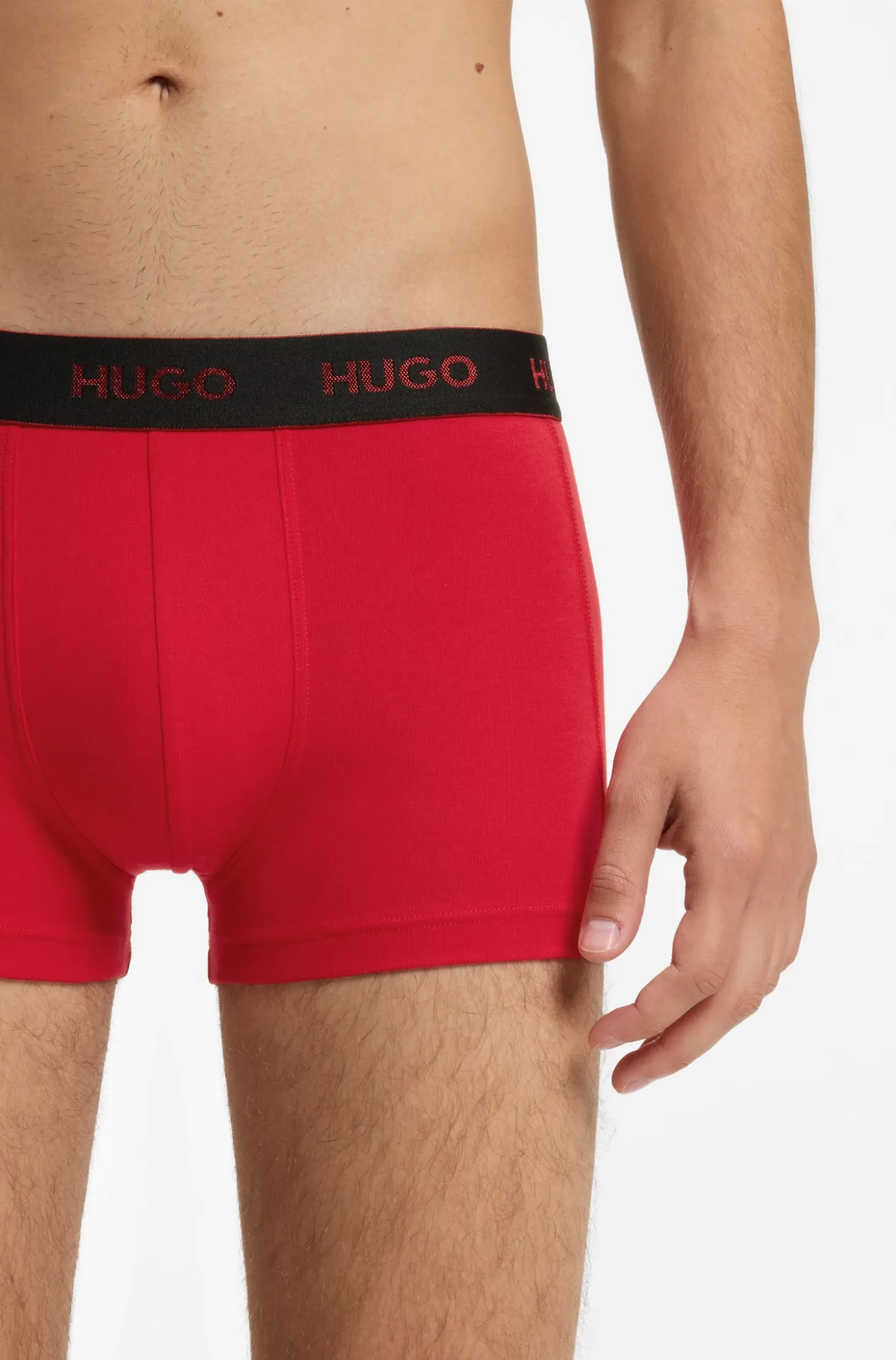 Three-pack trunks with jacquard logo waistband