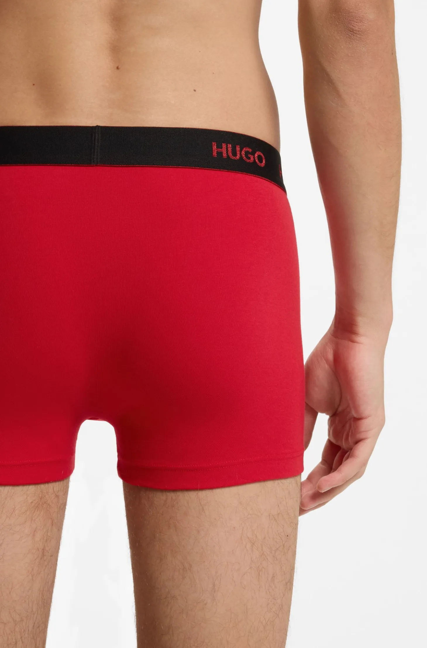Three-pack trunks with jacquard logo waistband