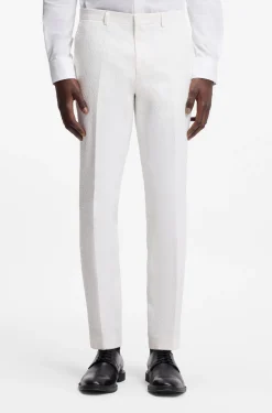 Three-piece extra-slim-fit suit in stretch-cotton seersucker