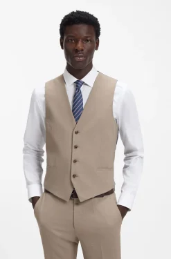 Three-piece extra-slim-fit suit in stretch dobby
