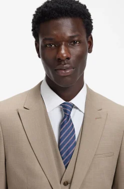 Three-piece extra-slim-fit suit in stretch dobby