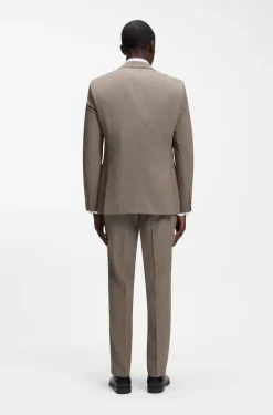 Three-piece regular-fit suit in virgin-wool serge