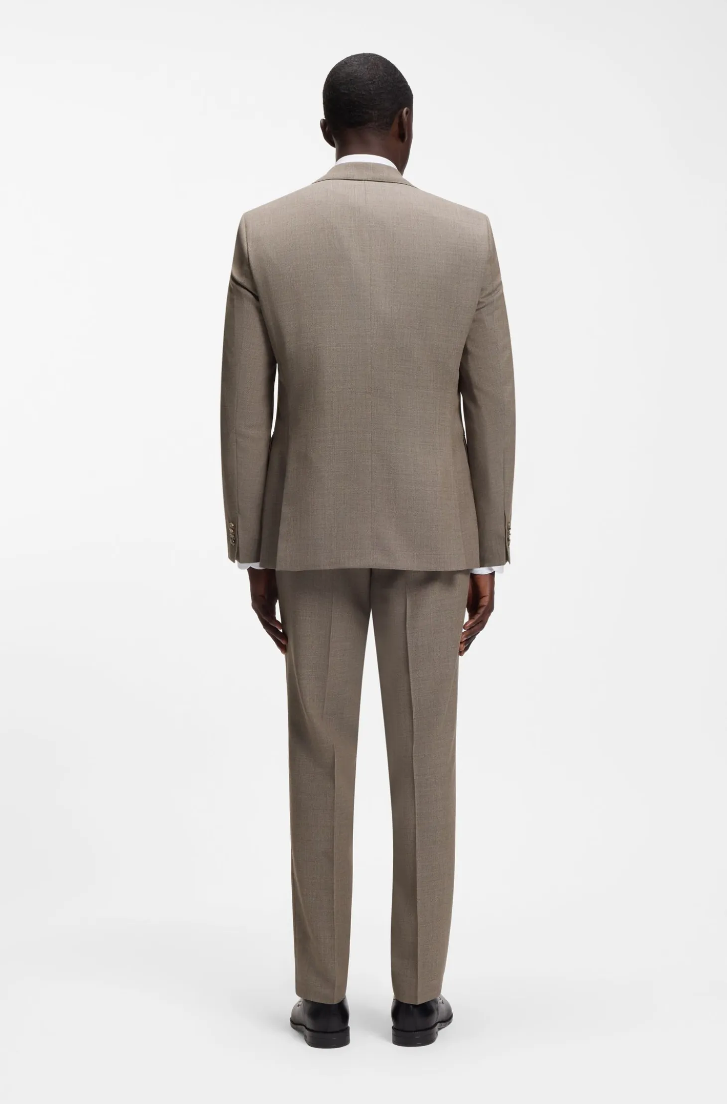 Three-piece regular-fit suit in virgin-wool serge