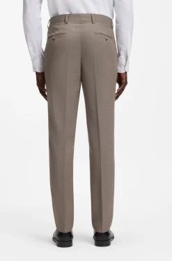 Three-piece regular-fit suit in virgin-wool serge