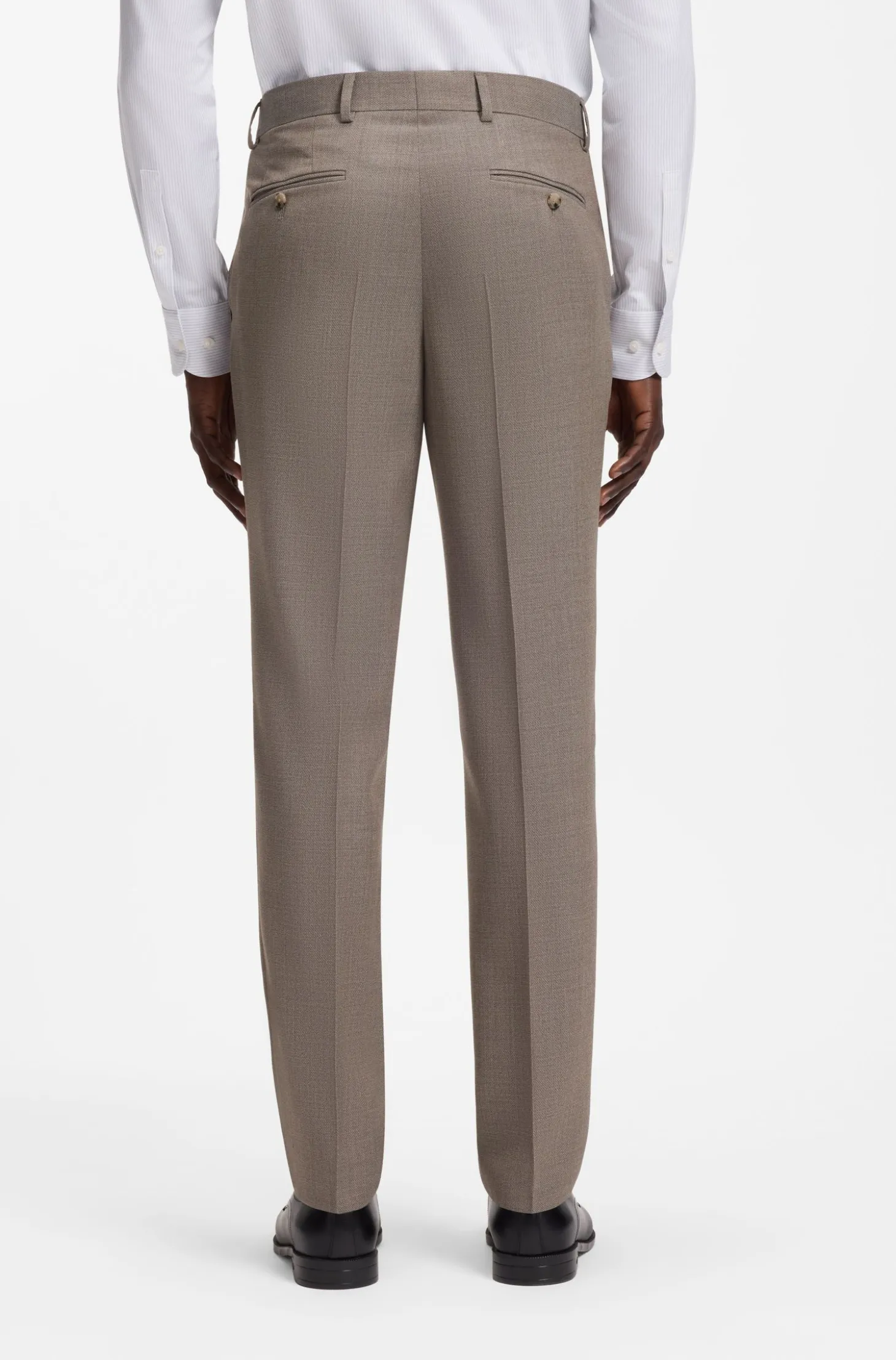 Three-piece regular-fit suit in virgin-wool serge