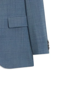 Three-piece regular-fit suit in patterned virgin wool