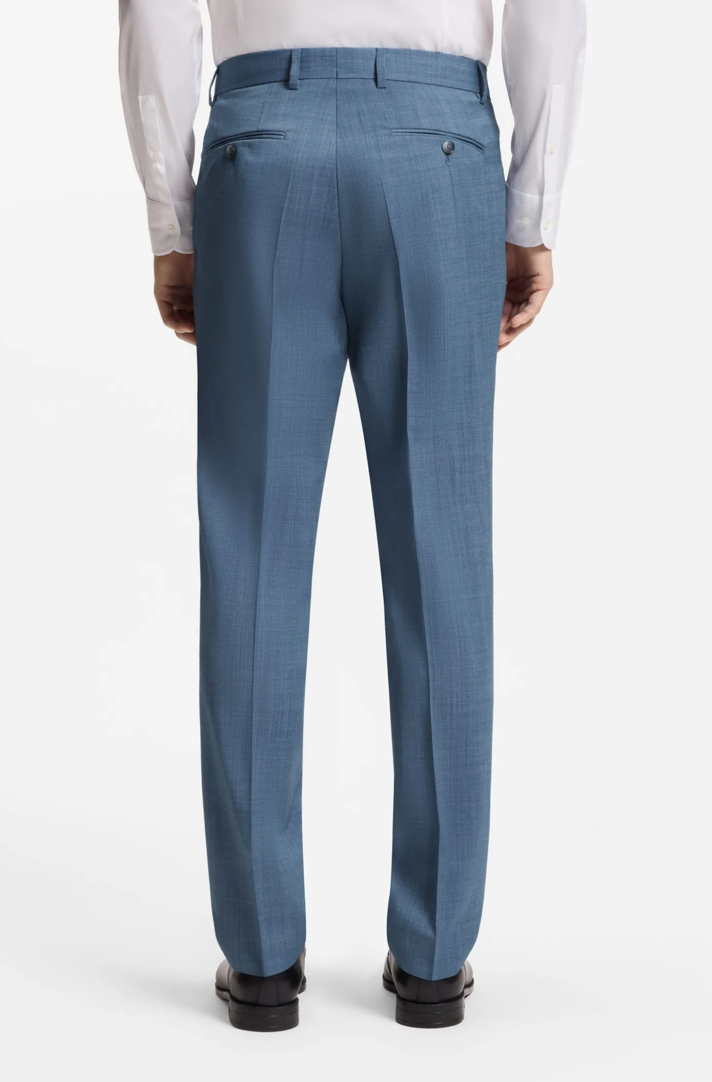 Three-piece regular-fit suit in patterned virgin wool