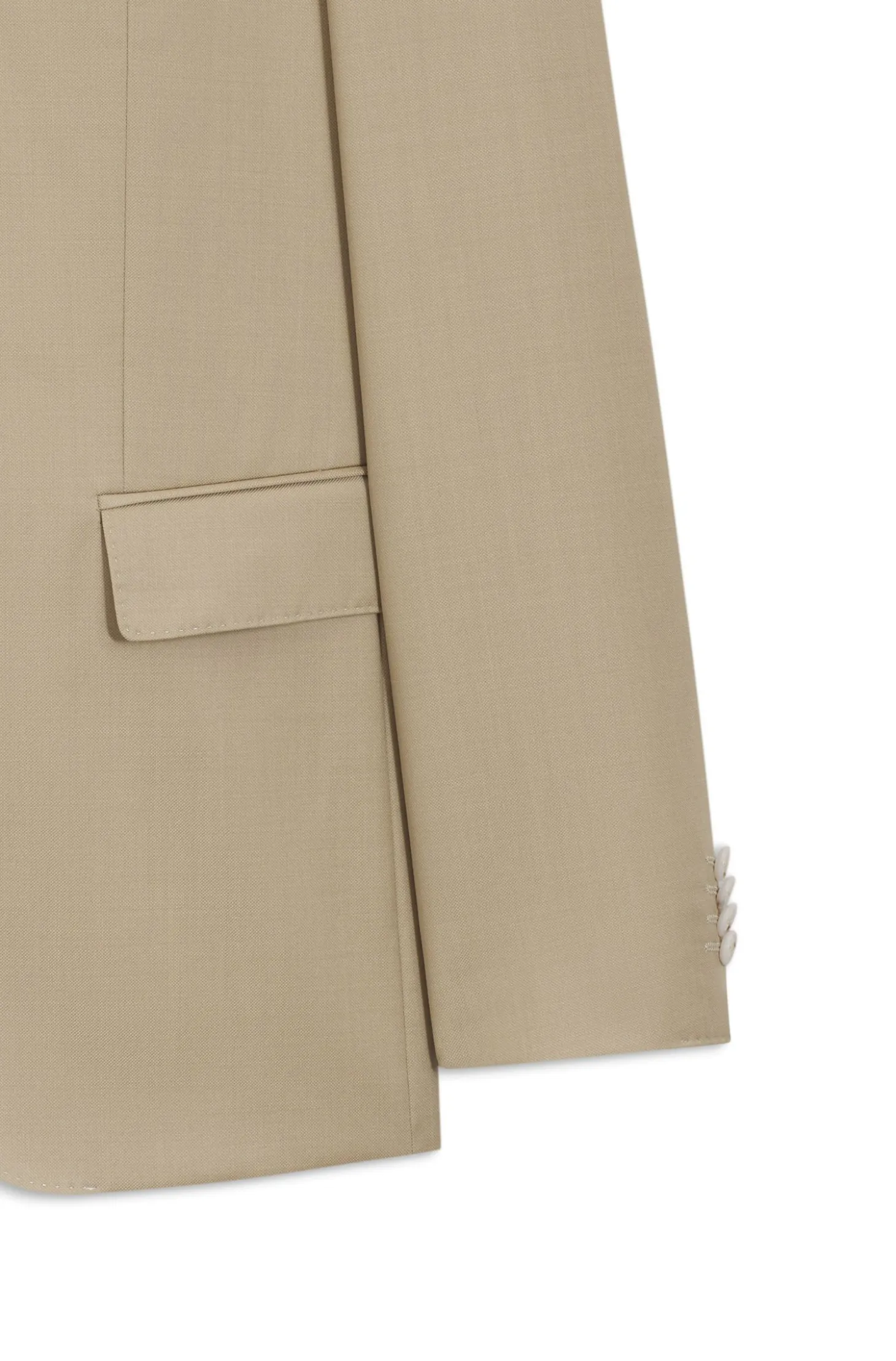 Three-piece slim-fit suit in virgin-wool serge