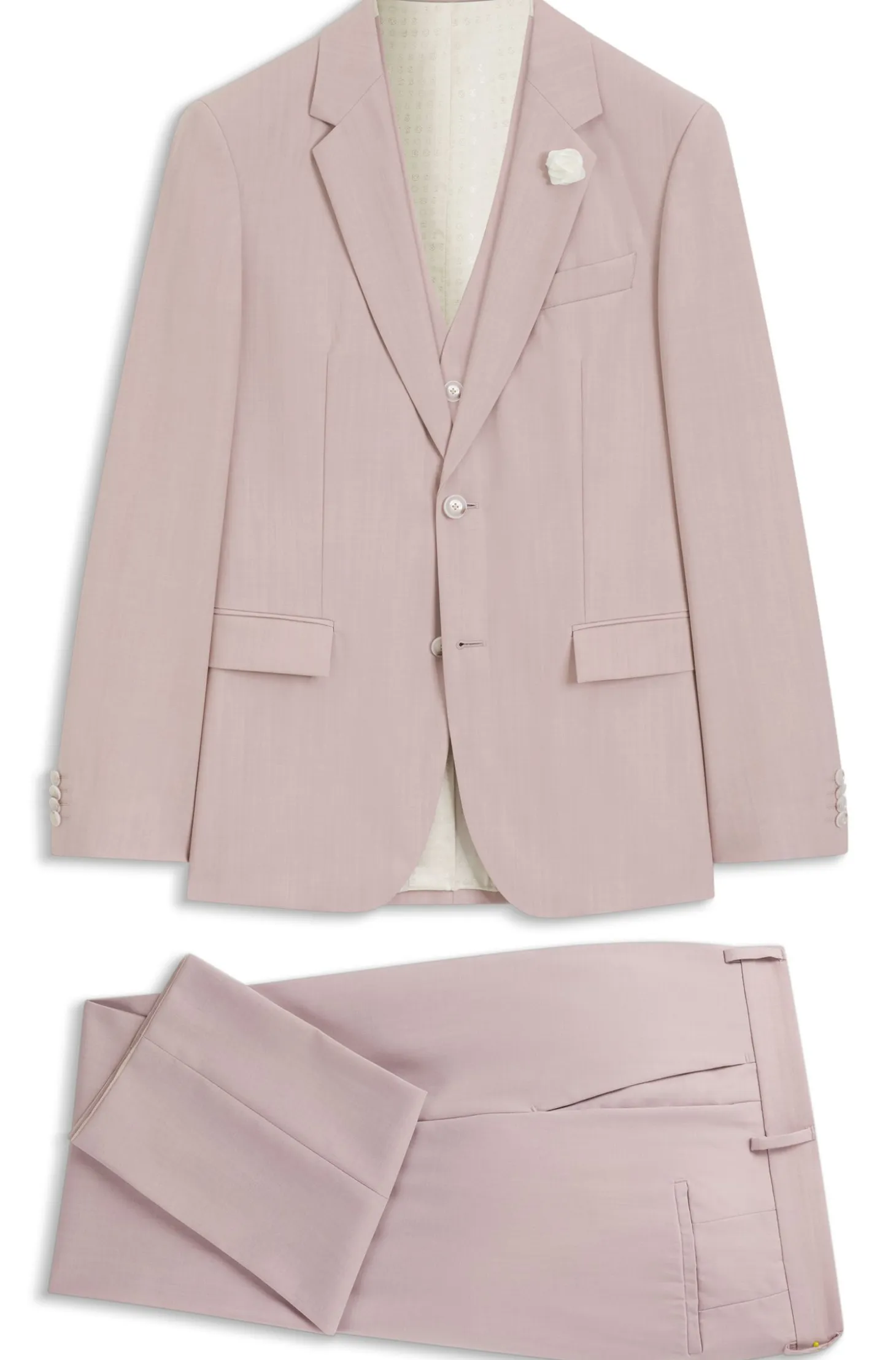 Three-piece slim-fit suit in virgin wool