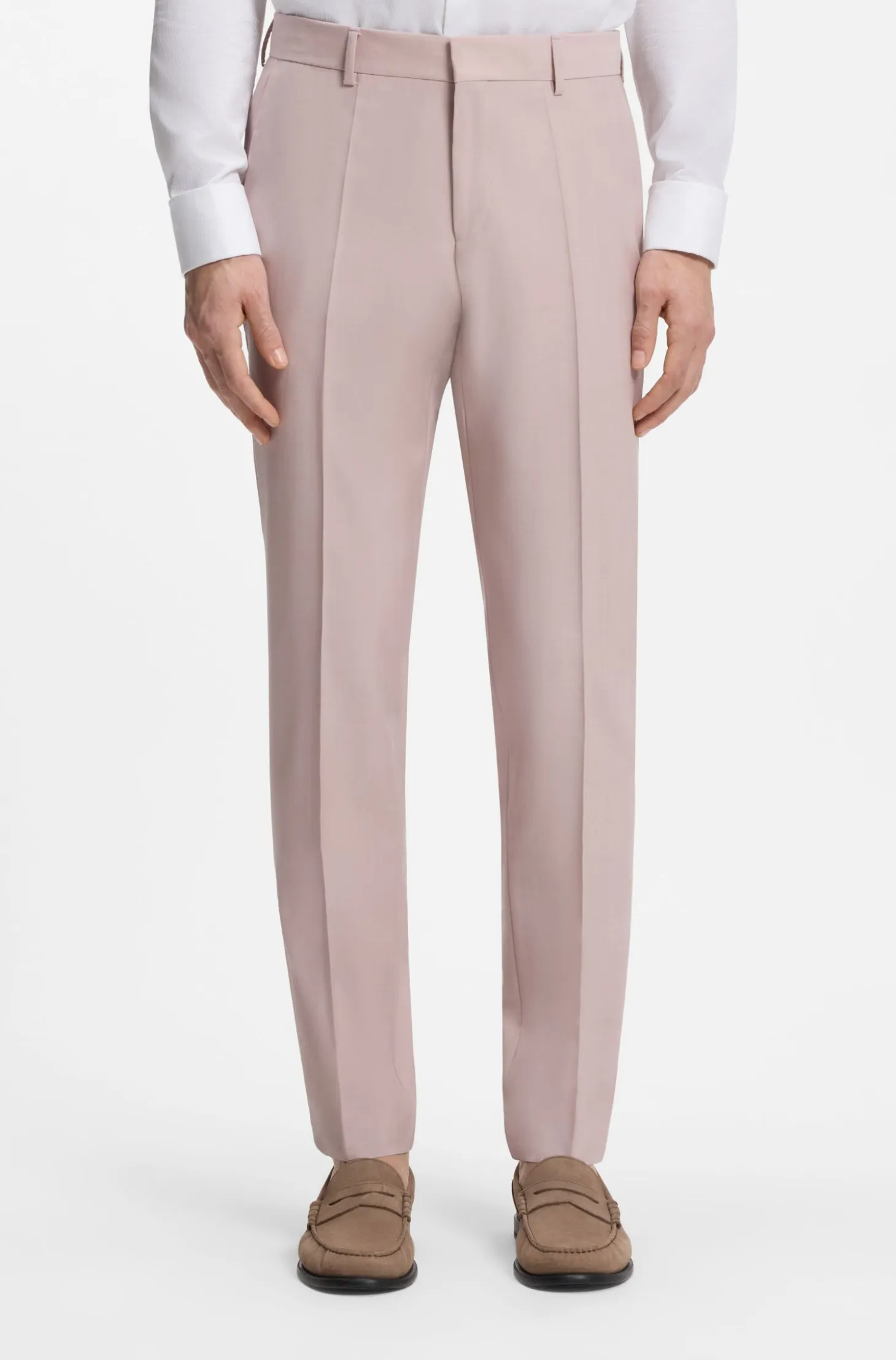 Three-piece slim-fit suit in virgin wool