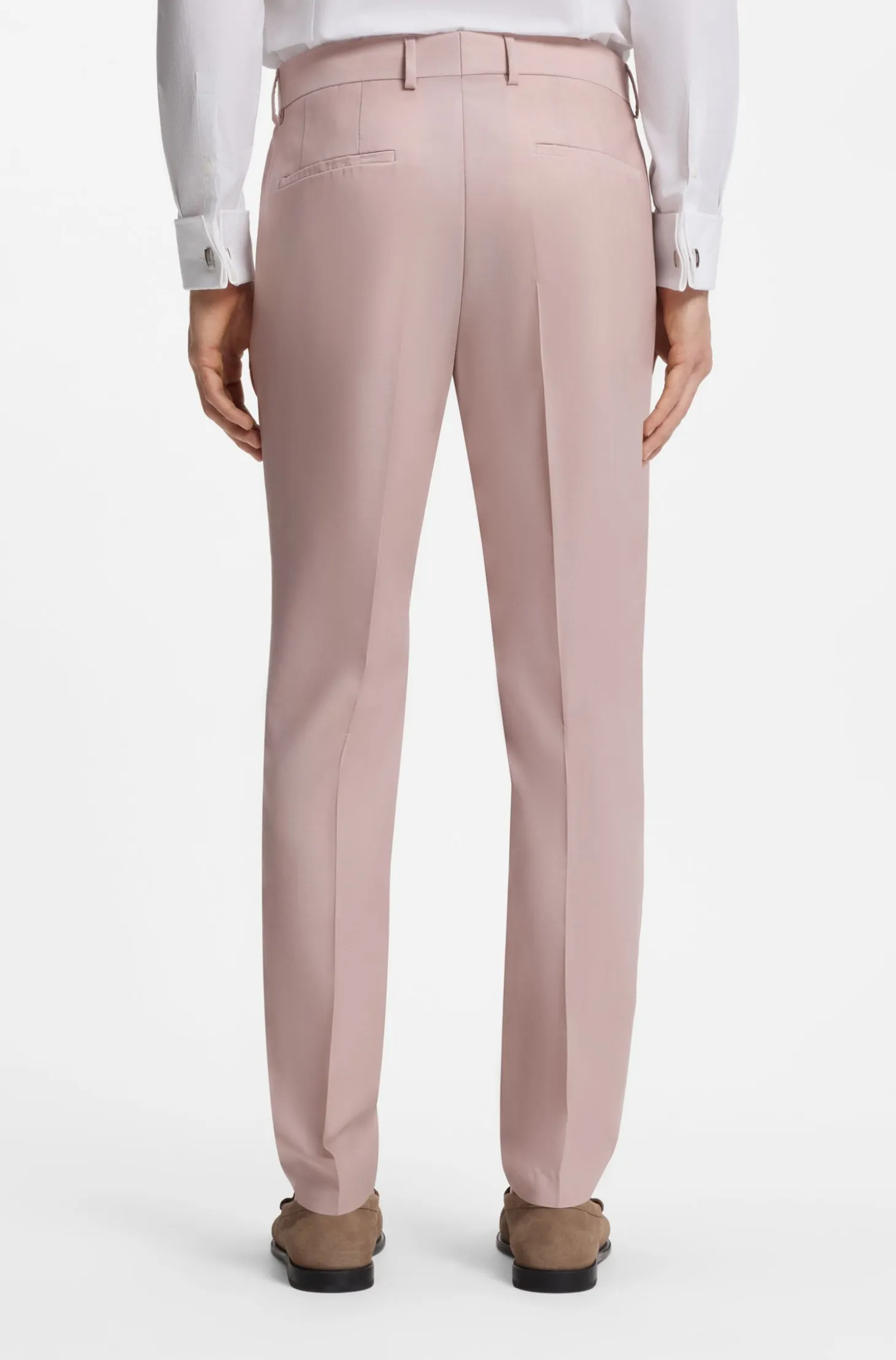 Three-piece slim-fit suit in virgin wool