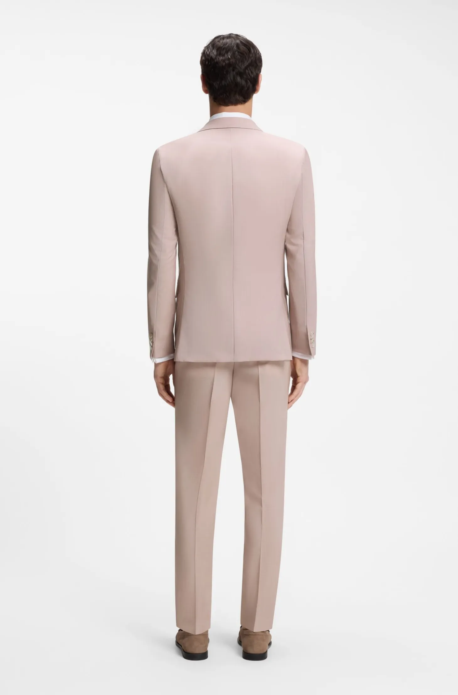 Three-piece slim-fit suit in virgin wool