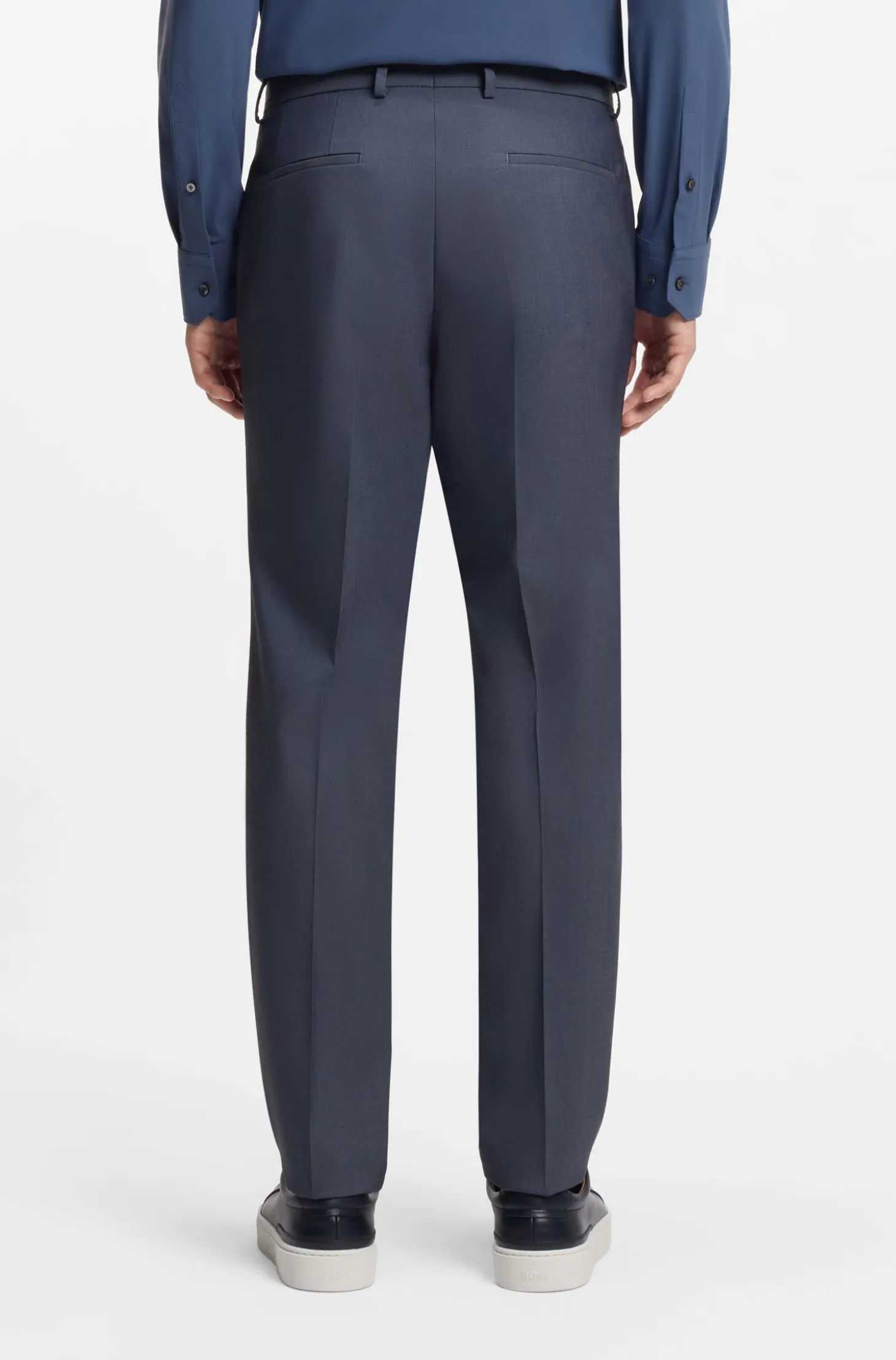 Three-piece slim-fit suit with zip-up waistcoat