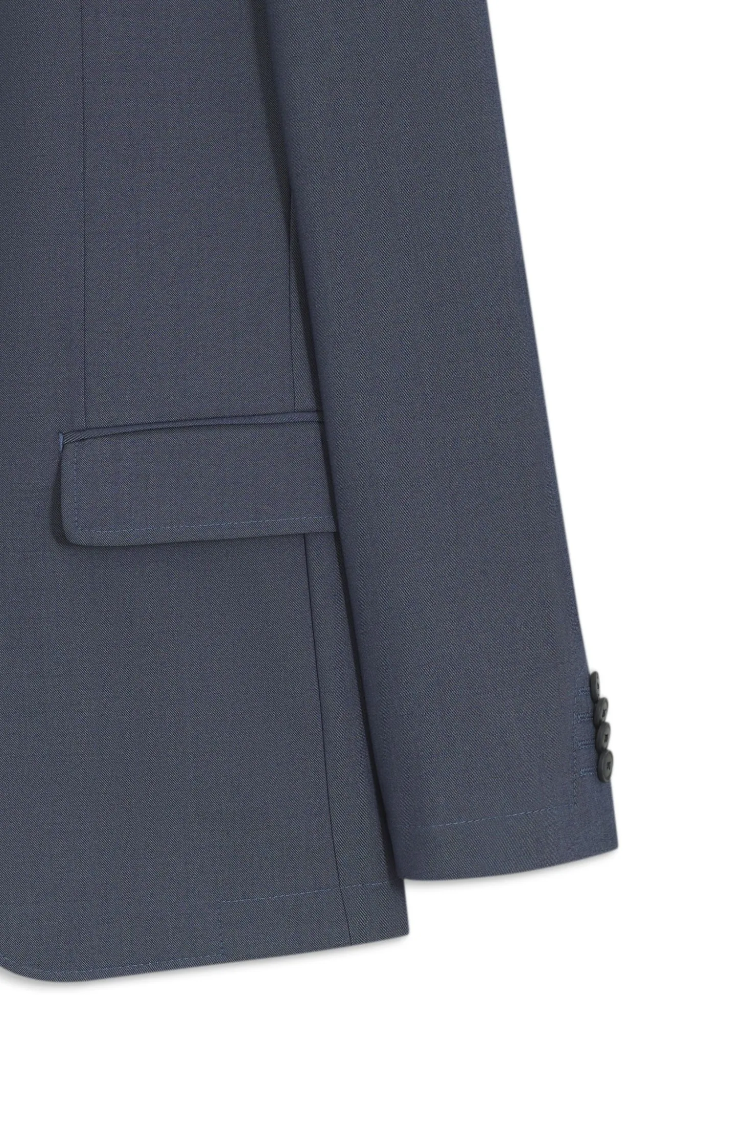 Three-piece slim-fit suit with zip-up waistcoat