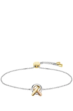 Three-tone bracelet with knot design