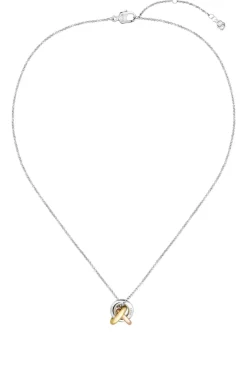 Three-tone necklace with knot design