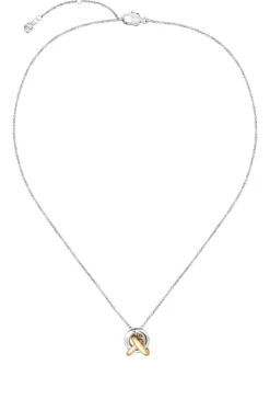 Three-tone necklace with knot design