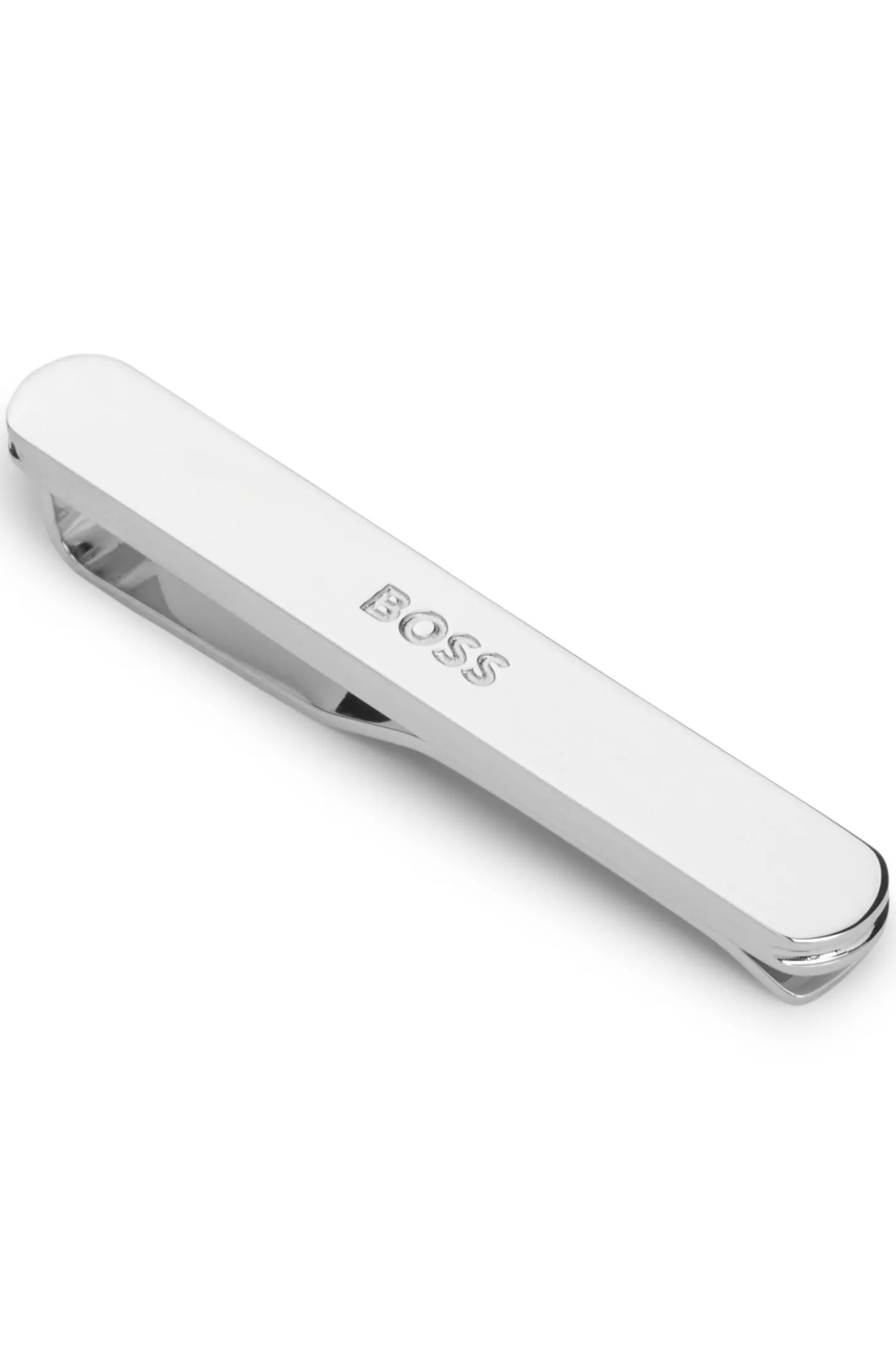 Tie clip with engraved logo