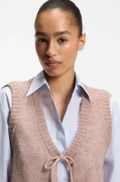 Tie-front cardigan in Italian yarn