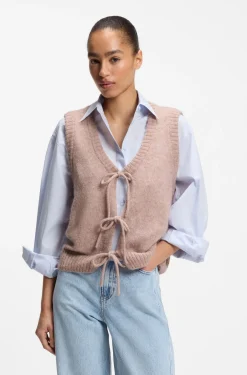 Tie-front cardigan in Italian yarn