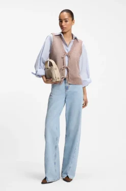 Tie-front cardigan in Italian yarn