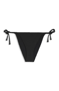 Tie-side bikini bottoms with structured tropical pattern