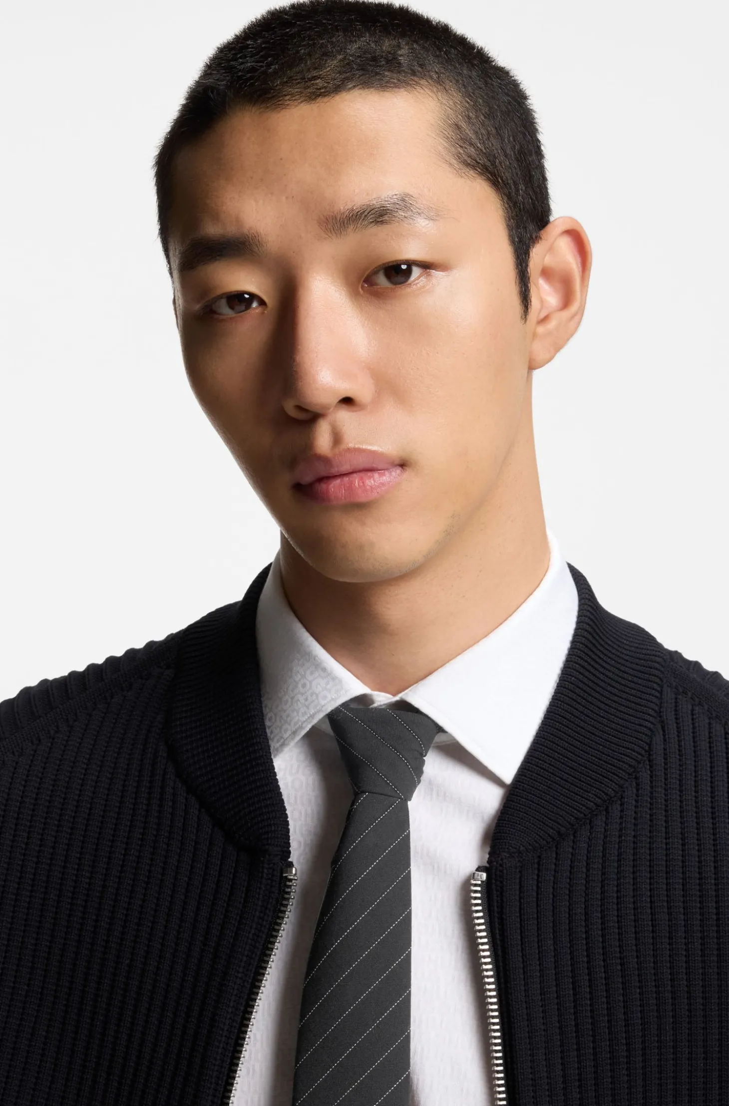 Tie with diagonal stripe
