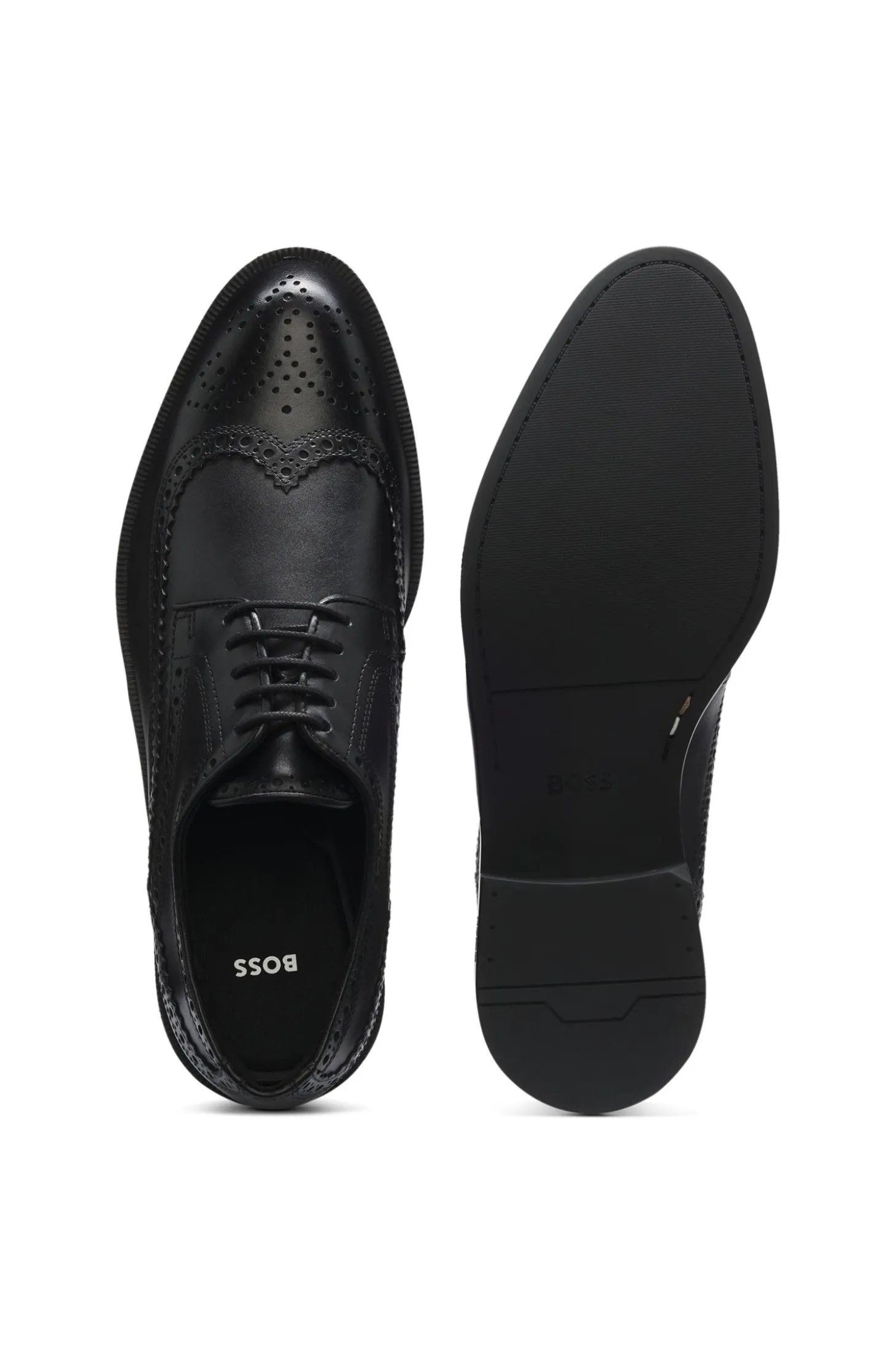 Timeless leather Derby shoes with brogue stitching