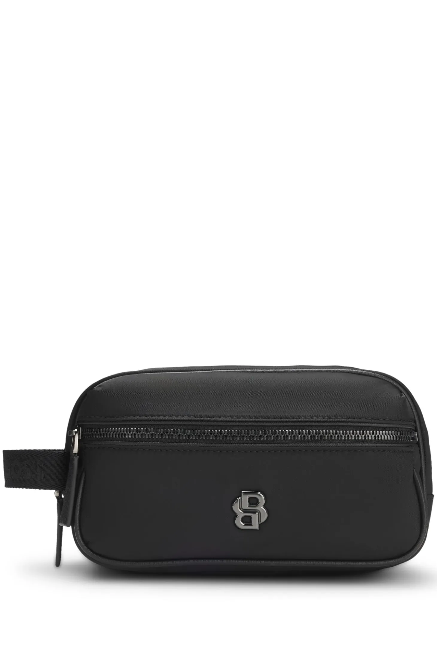 Toiletry case in structured twill with logo