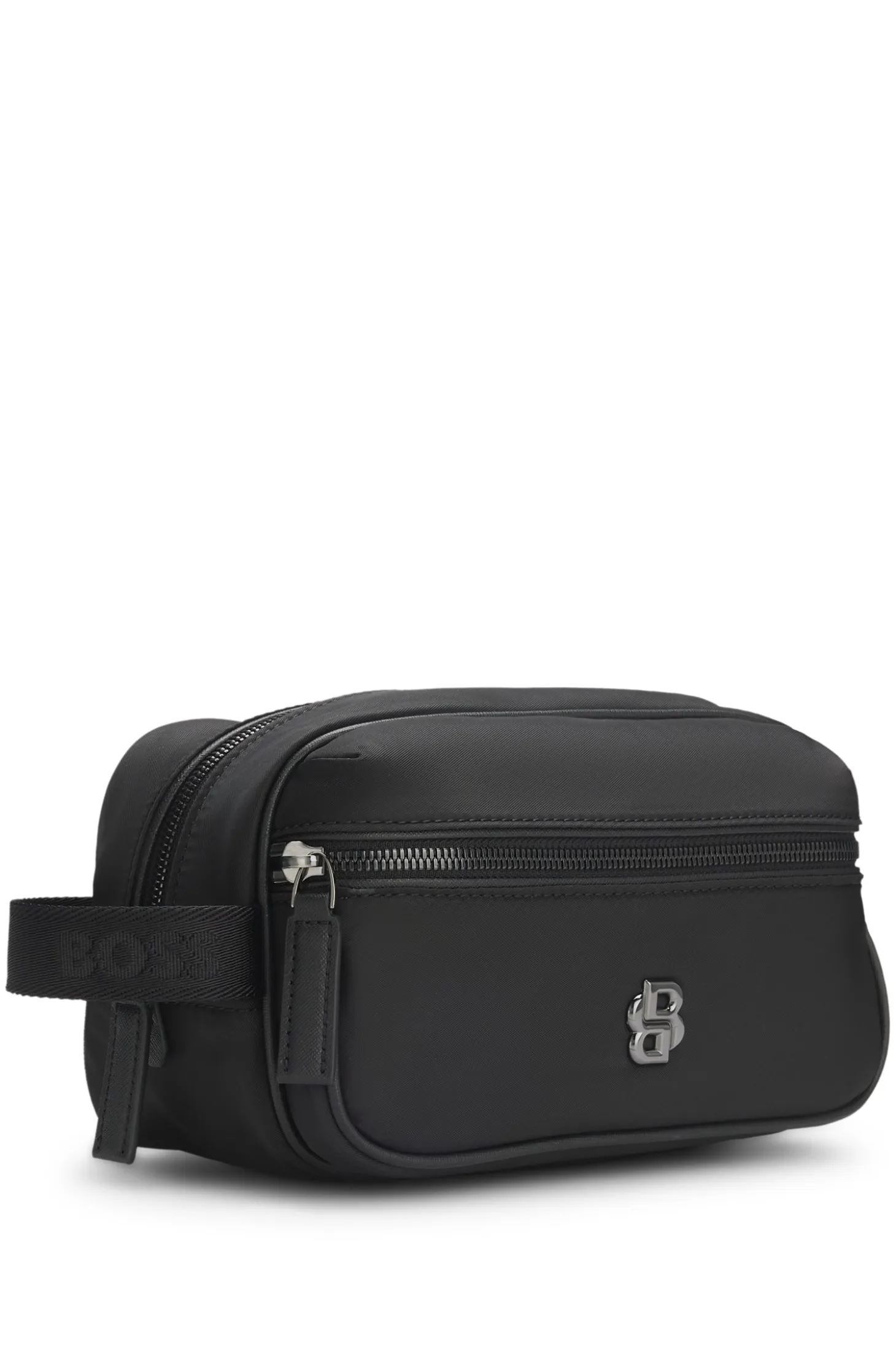 Toiletry case in structured twill with logo