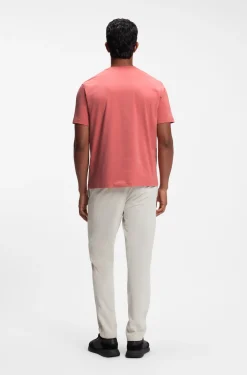 Tonal flock-logo T-shirt in stretch cotton