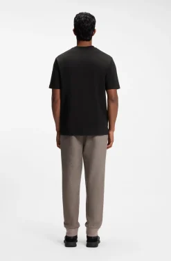 Tonal flock-logo T-shirt in stretch cotton