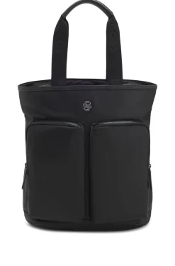 Tote backpack with Double B monogram trim