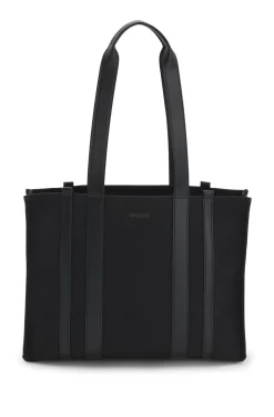 Tote bag with gold hardware and printed logo