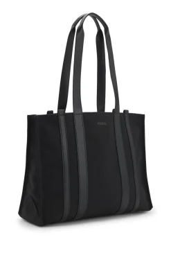 Tote bag with gold hardware and printed logo