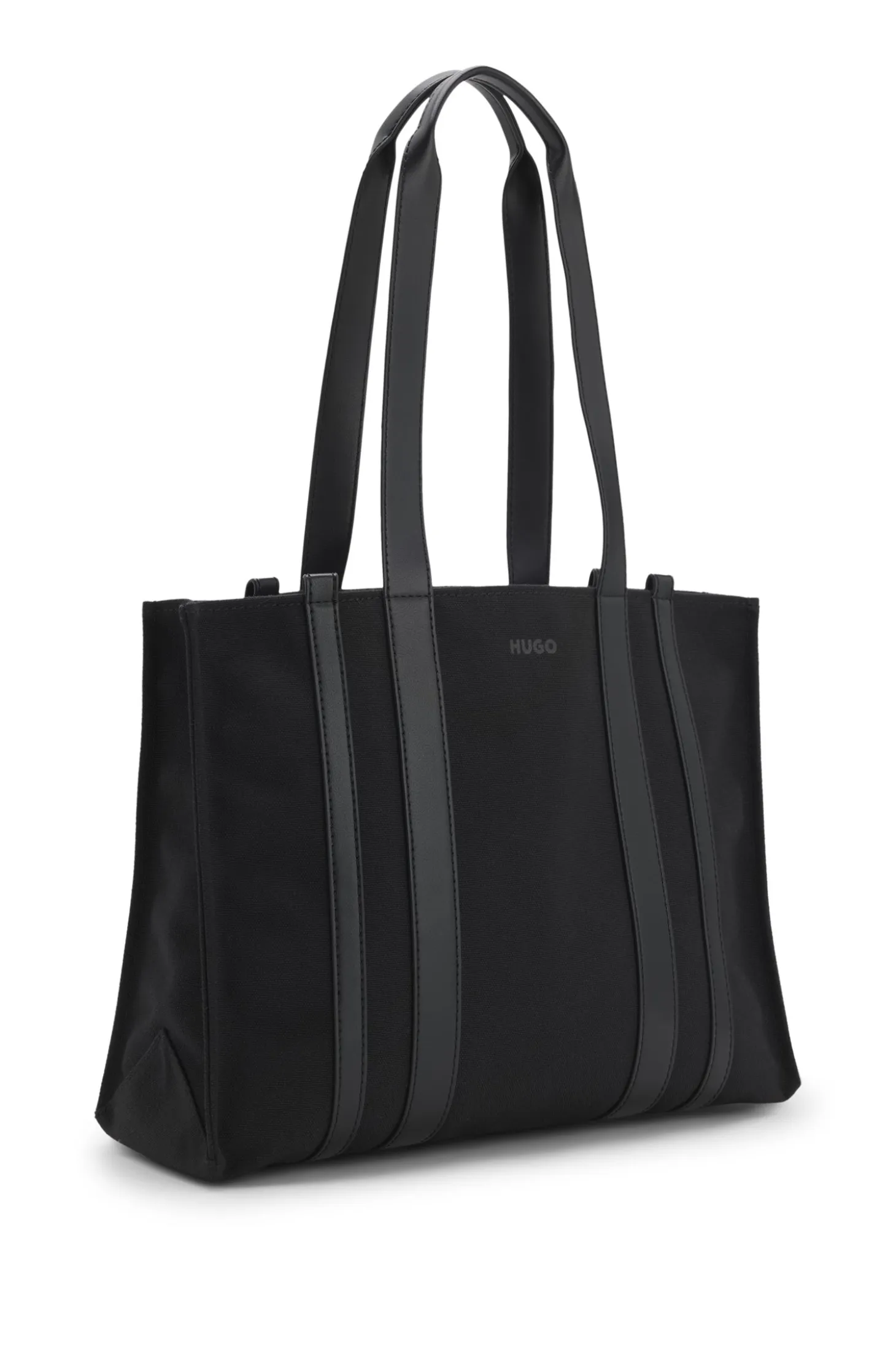 Tote bag with gold hardware and printed logo
