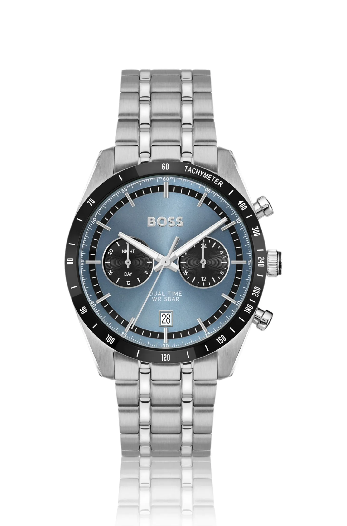 TOURMASTER Blue-dial watch with multi-link bracelet