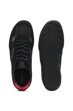 Trainers in mesh and faux suede