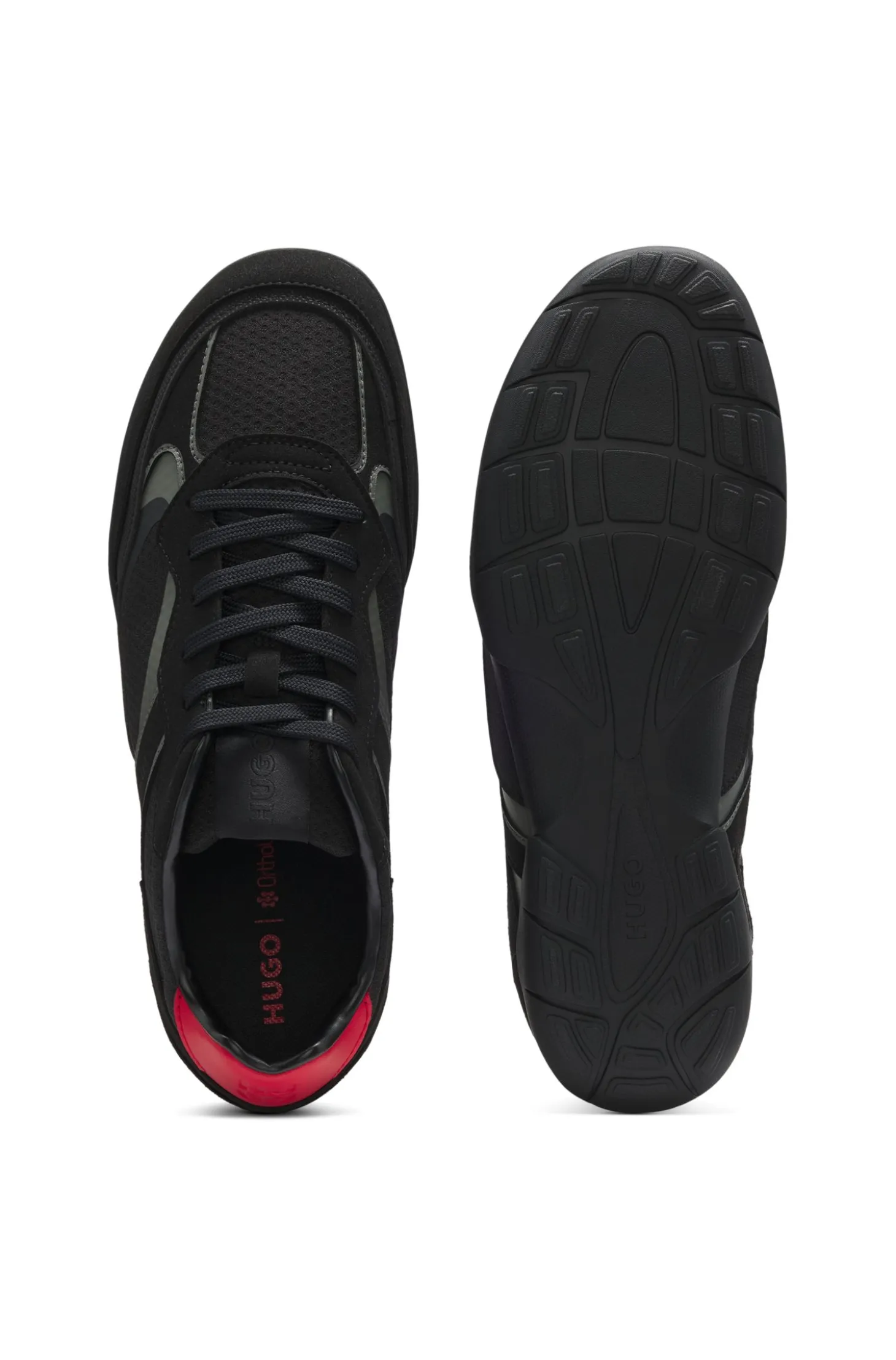 Trainers in mesh and faux suede