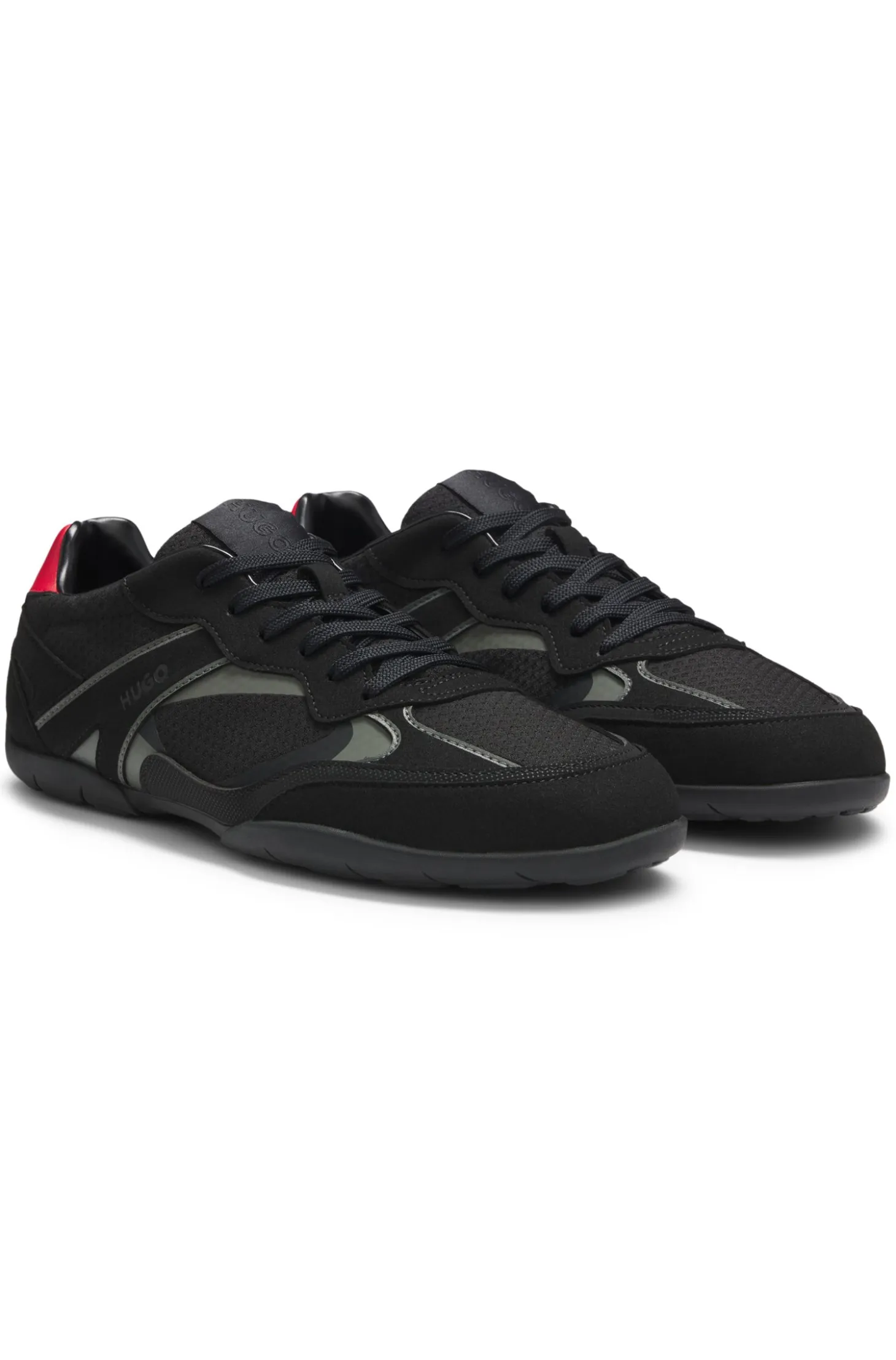 Trainers in mesh and faux suede