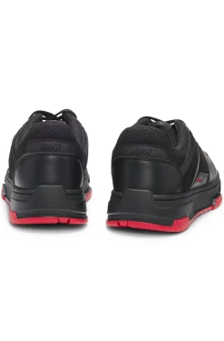 Trainers with mesh and faux leather