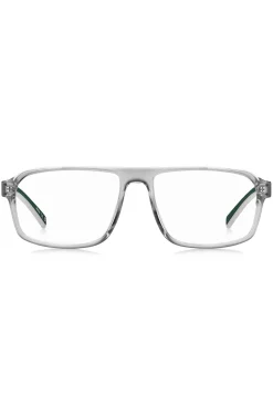 Transparent-acetate optical frames with green trims