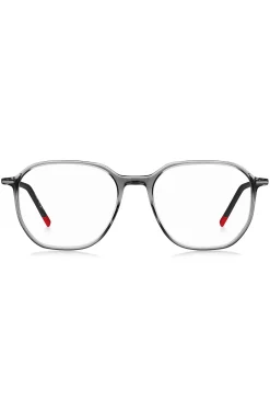 Transparent-acetate optical frames with branded temples