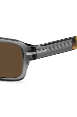 Transparent-acetate sunglasses with Havana detailing