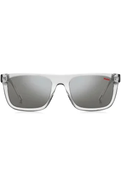 Transparent-acetate sunglasses with black layered temples