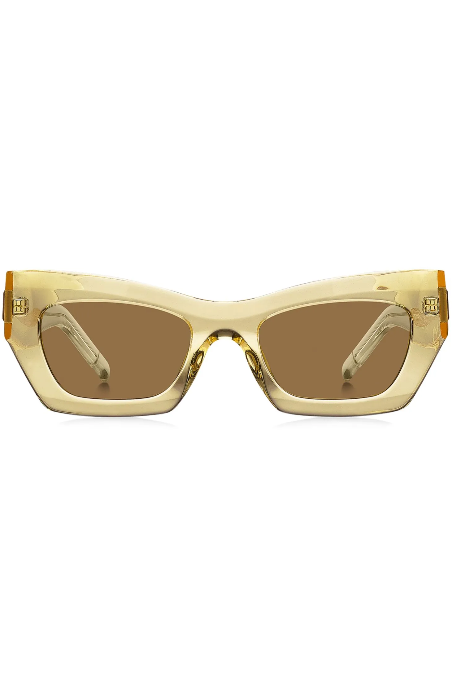 Transparent-acetate sunglasses with signature hardware